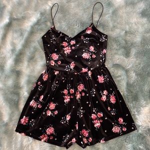 Black floral jumpsuit